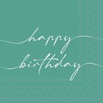 Lunch Napkin - Birthday Note WHITE/GREEN