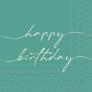 Lunch Napkin - Birthday Note WHITE/GREEN