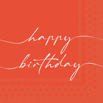 Lunch Napkin - Birthday Note WHITE/ORANGE