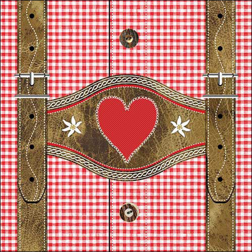 Lunch Napkin - Lederhosen RED