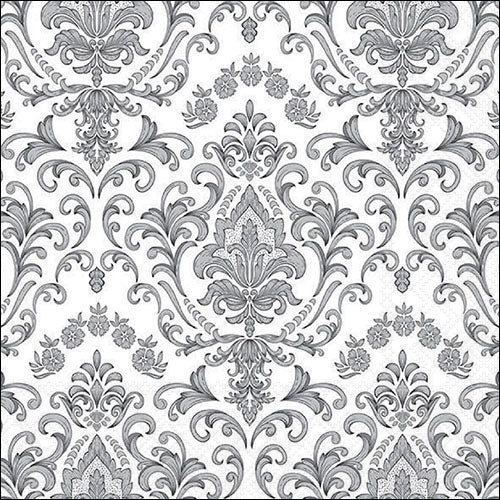 Lunch Napkin - Baroque Ornament SILVER