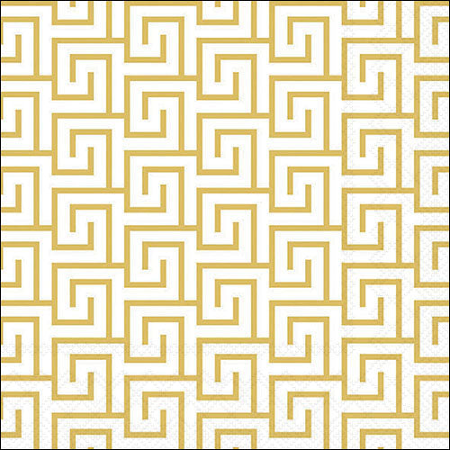 Lunch Napkin - Greek Key WHITE/GOLD