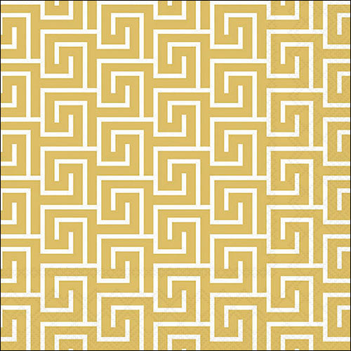 Lunch Napkin - Greek Key GOLD/WHITE