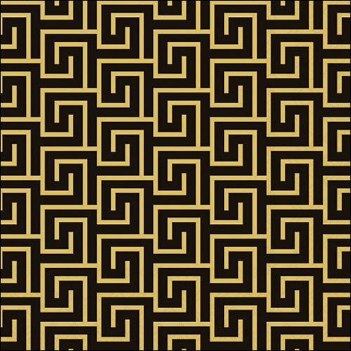 Lunch Napkin - Greek Key BLACK/GOLD