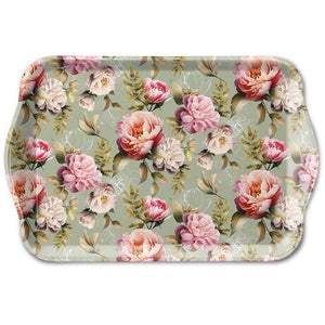 TRAY - Peonies Composition GREEN (13 x 21cm)