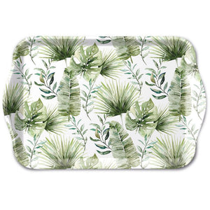 TRAY - Jungle Leaves WHITE (13 x 21cm)