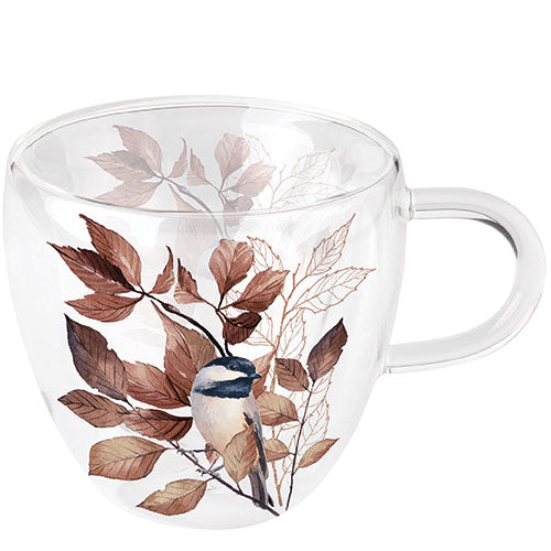 
                
                    Load image into Gallery viewer, MUG (Double Wall) - Lovely chickadee black (200 mL)
                
            