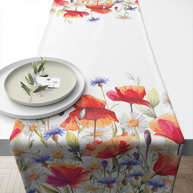 TABLE RUNNER (Cotton) - Poppies And Cornflowers