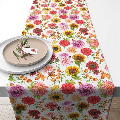 TABLE RUNNER (Cotton) - Autumn Blooming