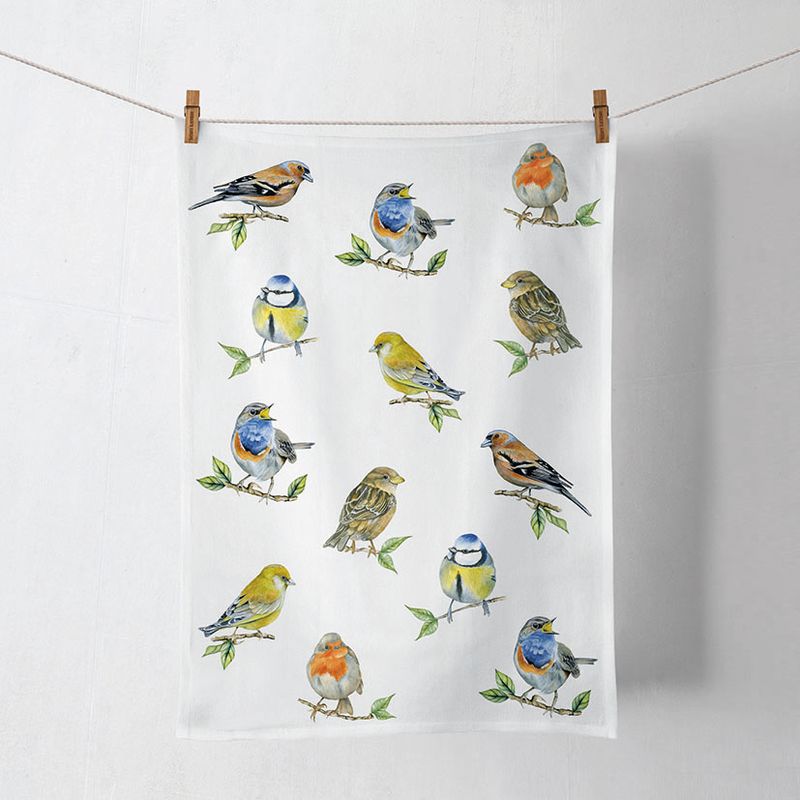 Kitchen Towel - Bird Species WHITE