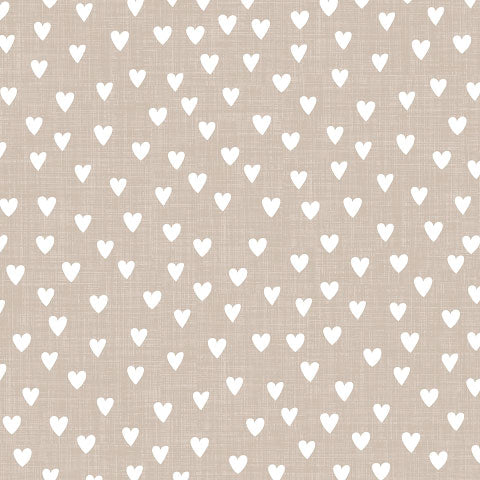 Lunch Napkin - Mini Hearts Pattern WHITE on GREY