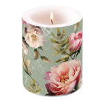 Candle LARGE - Peonies Composition GREEN