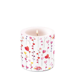 Candle SMALL - Hearts Garlands