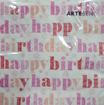 Lunch Napkin - Happy Birthday Pattern PINK