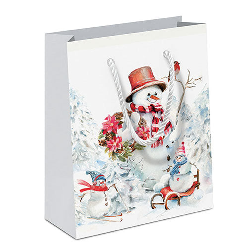 Gift Bag - Sporty Snowmen