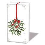 Pocket Tissue - Mistletoe With Bow WHITE