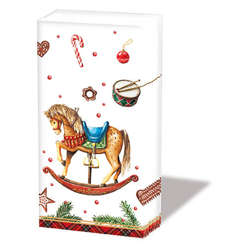 Pocket Tissue - Classic Rocking Horse WHITE