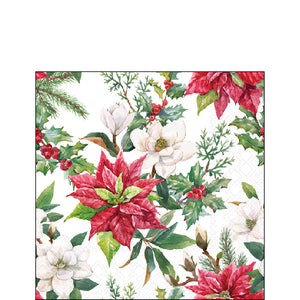 Cocktail Napkin - Christmas Florals