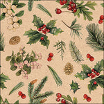 Lunch Napkin - Recycled Winter greenery nature