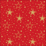 Lunch Napkin - Night sky gold/red