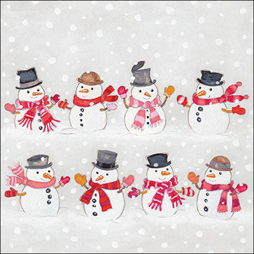 
                
                    Load image into Gallery viewer, Lunch Napkin - Dancing snowmen
                
            