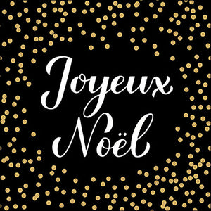 Serviette de table - Joyeux Noël noir/or