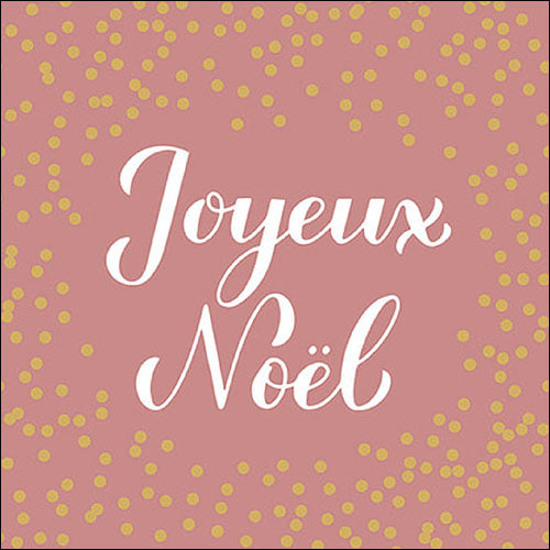 Lunch Napkin - Joyeux No�l rose/gold