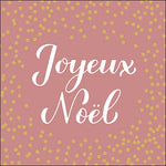 Serviette de table - Joyeux Noël rose/or