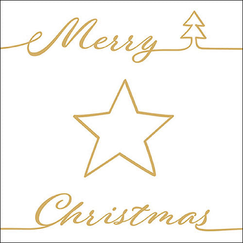 Lunch Napkin - Christmas star gold