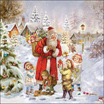 Lunch Napkin - Santa bringing presents