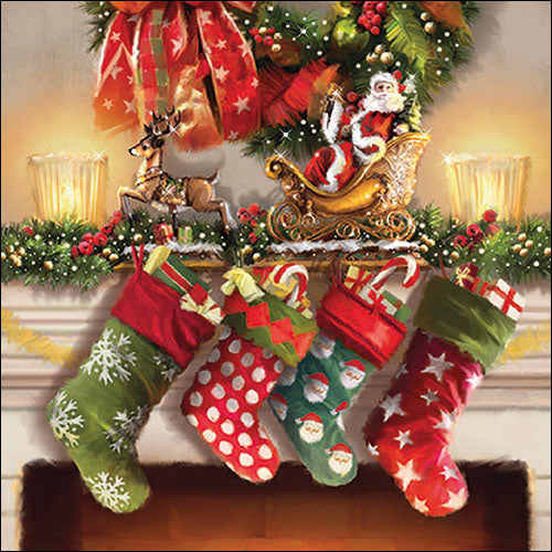 
                
                    Load image into Gallery viewer, Lunch Napkin - Hanging stockings
                
            
