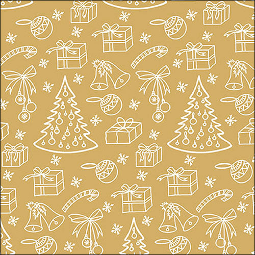 Lunch Napkin - Outlined ornaments gold