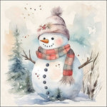 Lunch Napkin - Snowman In Nature