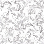 Lunch Napkin - Poinsettia Outline SILVER