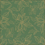 Lunch Napkin - Poinsettia Outline GREEN