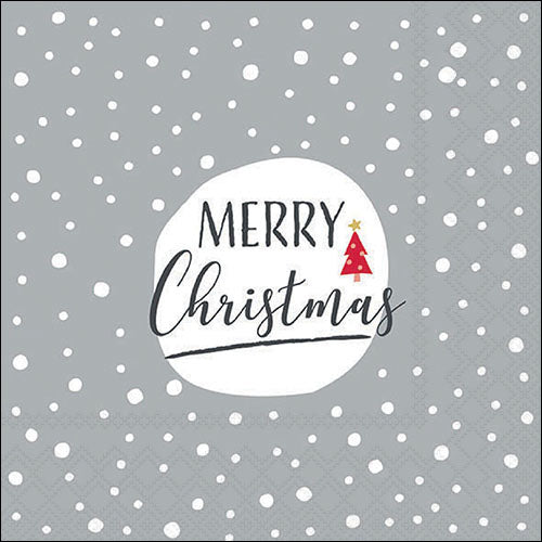 Lunch Napkin - Christmas Snowflakes GREY