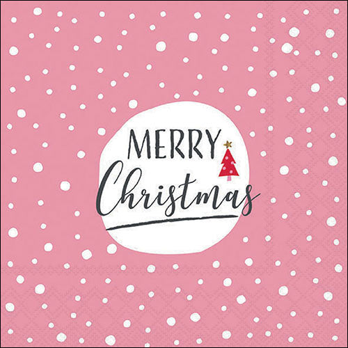 Lunch Napkin - Christmas Snowflakes PINK