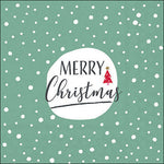 Lunch Napkin - Christmas Snowflakes GREEN