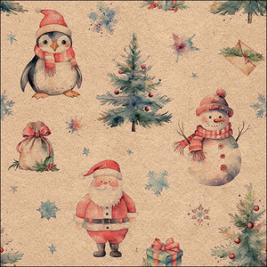 Lunch Napkin - Recycled Christmas Trio Nature