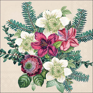 Lunch Napkin - Azalea And Helleborus CREAM