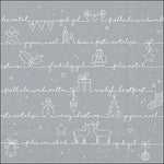 Lunch Napkin - Written Christmas Wishes SILVER