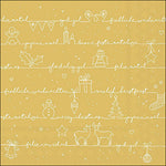 Lunch Napkin - Written Christmas Wishes GOLD