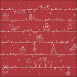 Lunch Napkin - Written Christmas Wishes RED