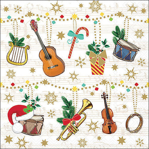 Lunch Napkin - Christmas Instruments