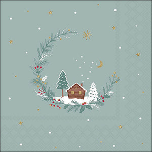 Lunch Napkin - Little Wood Cabin Sage