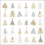 Lunch Napkin - Christmas Tree Doodles SILVER