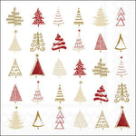 Lunch Napkin - Christmas Tree Doodles RED