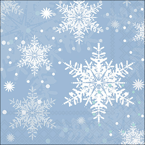 Lunch Napkin - Snowflakes BLUE