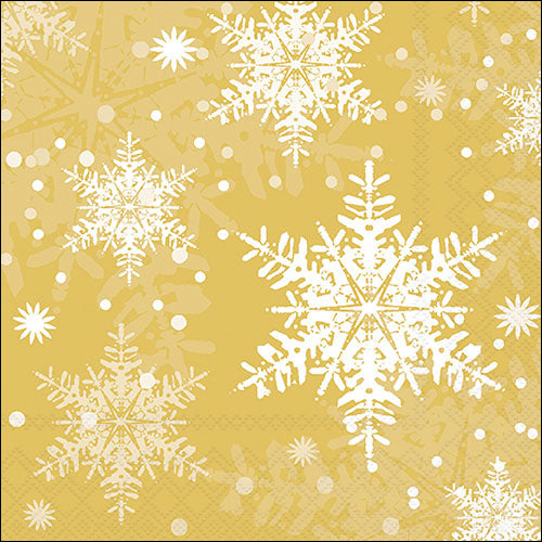 Lunch Napkin - Snowflakes GOLD