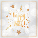 Lunch Napkin - New Year Glitter WHITE